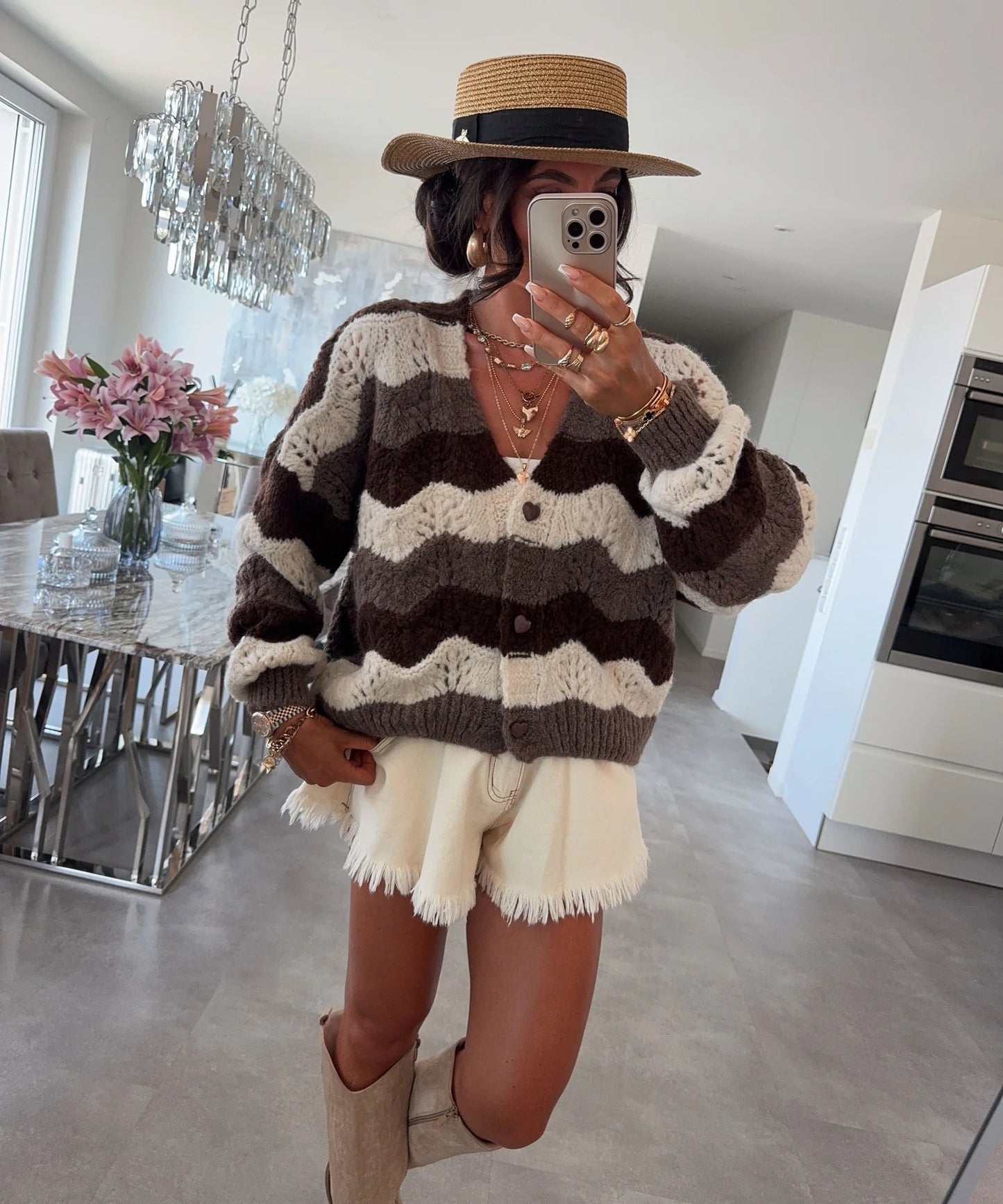 Women's Single-breasted Knitted Cardigan Sweater