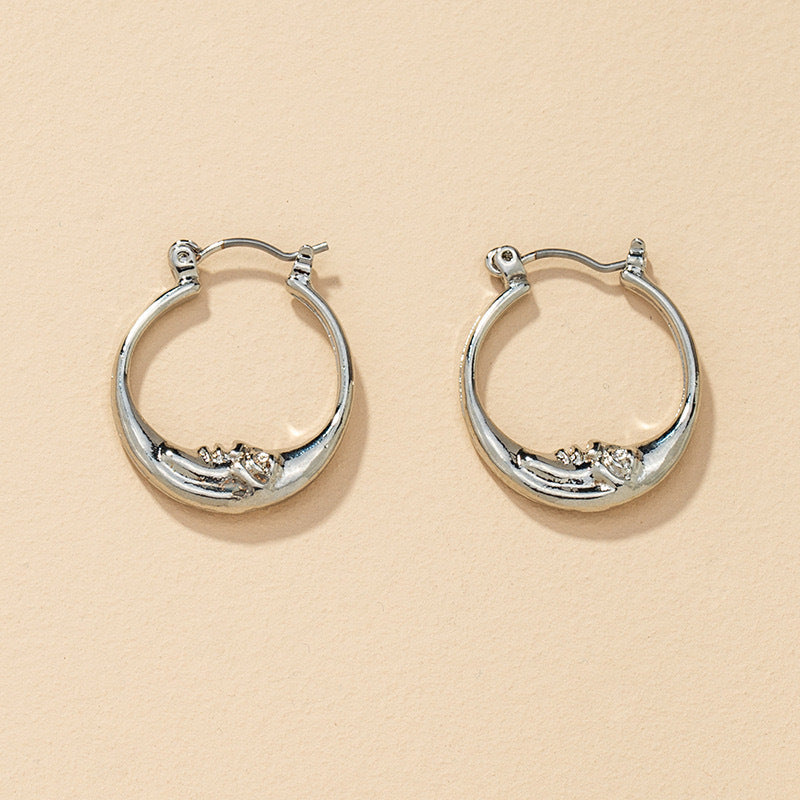 Women's Fashionable Cool Style Moon Shaped Statement Earrings