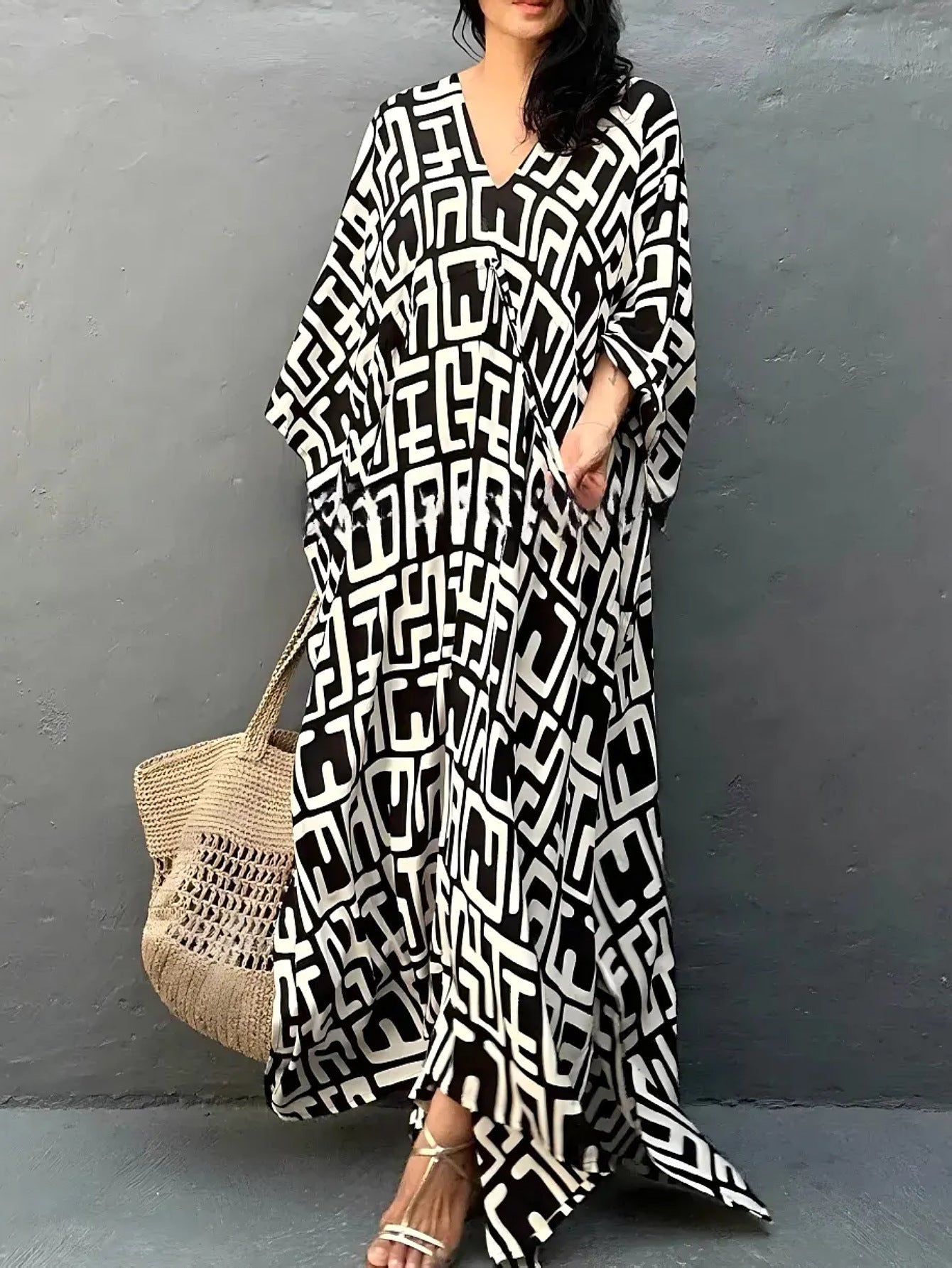 Womens Rayon Drawstring Resort Beach Dress