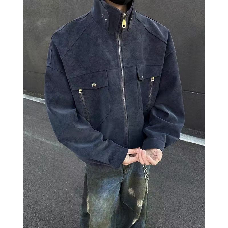 American Loose Detroit Stand Collar Men's Coat