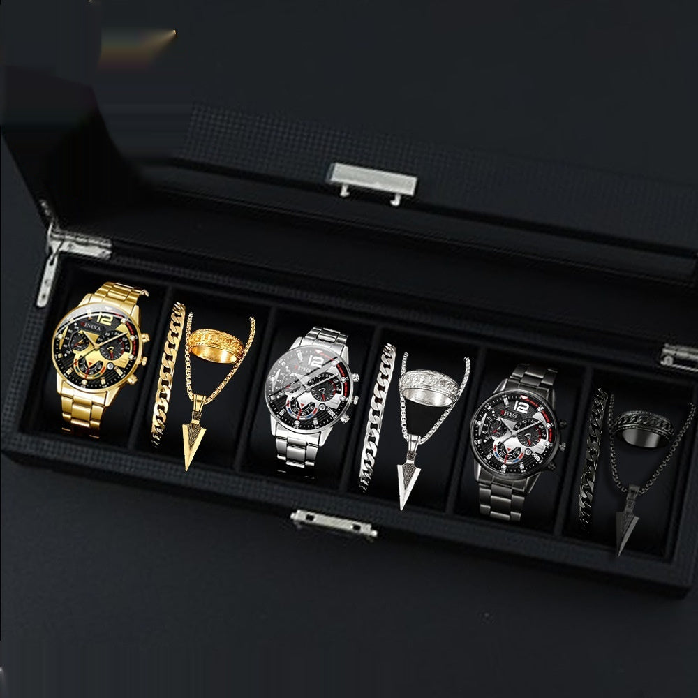 12-set Men's Watches Fashionable Multi-color Assortment Of Quartz Men's Watches