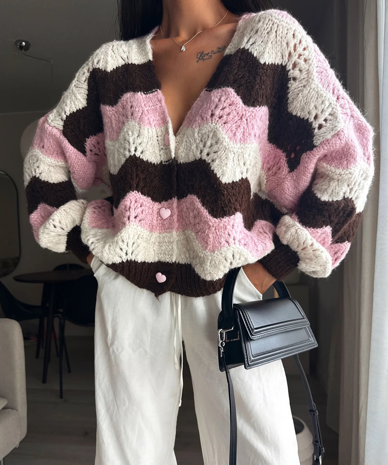Women's Single-breasted Knitted Cardigan Sweater
