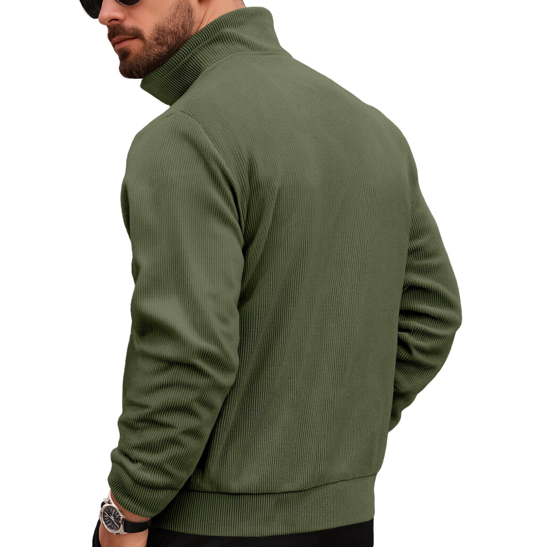 Sports Casual Polo Collar Corduroy Jacket For Men