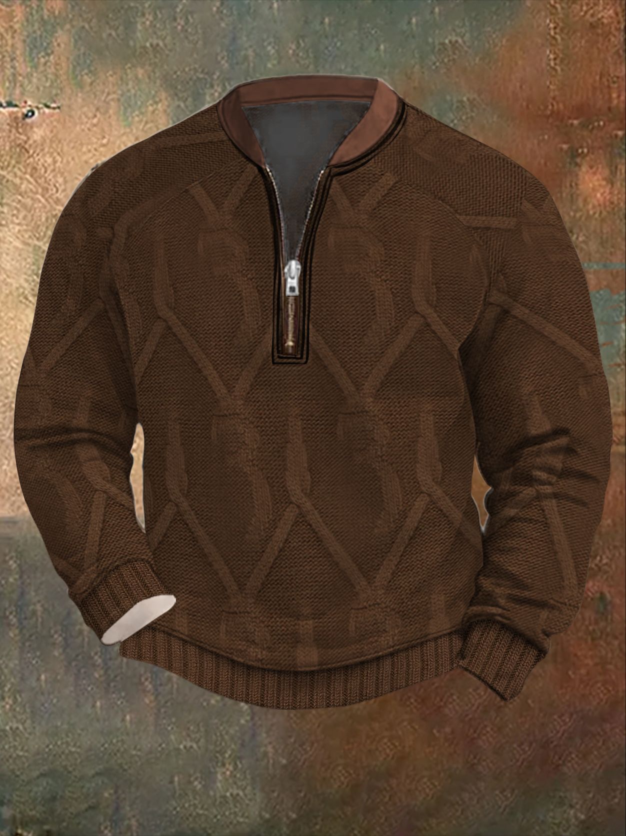 3D-printed, Form-fitting Comfortable Long-sleeve Hoodie With A Half-zip Front