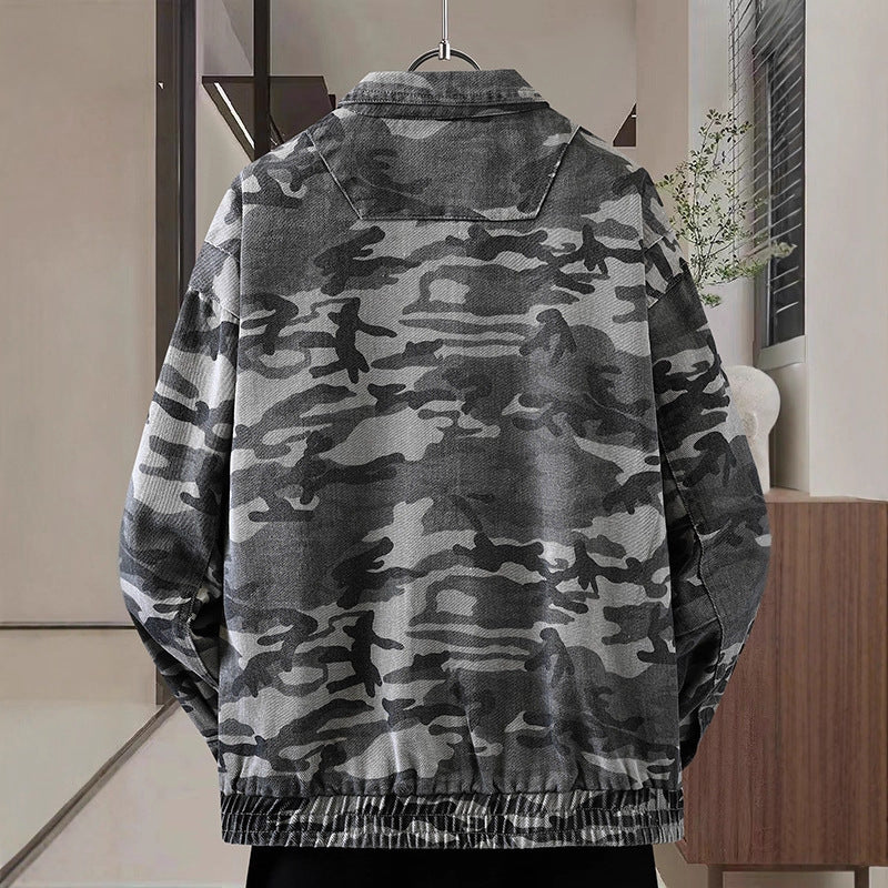 Camouflage American Casual Polo Collar Jacket Men's Spring And Autumn