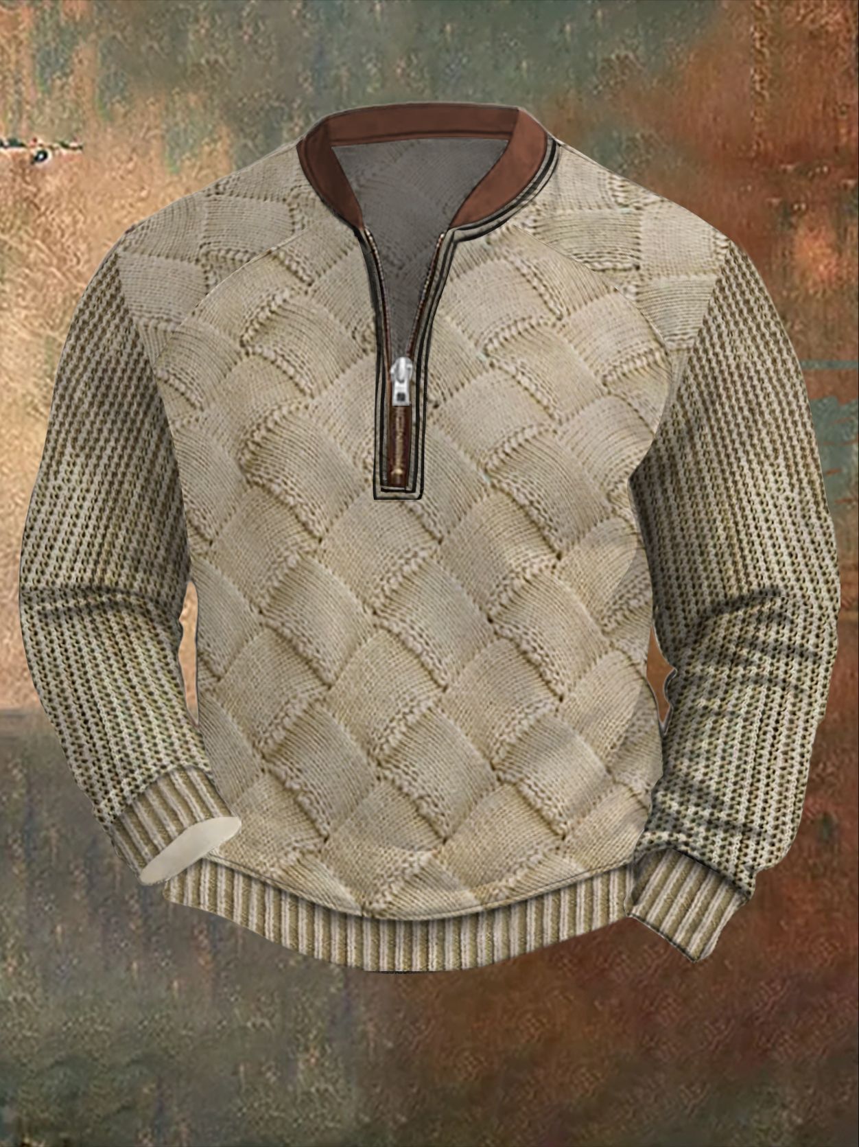 3D-printed, Form-fitting Comfortable Long-sleeve Hoodie With A Half-zip Front