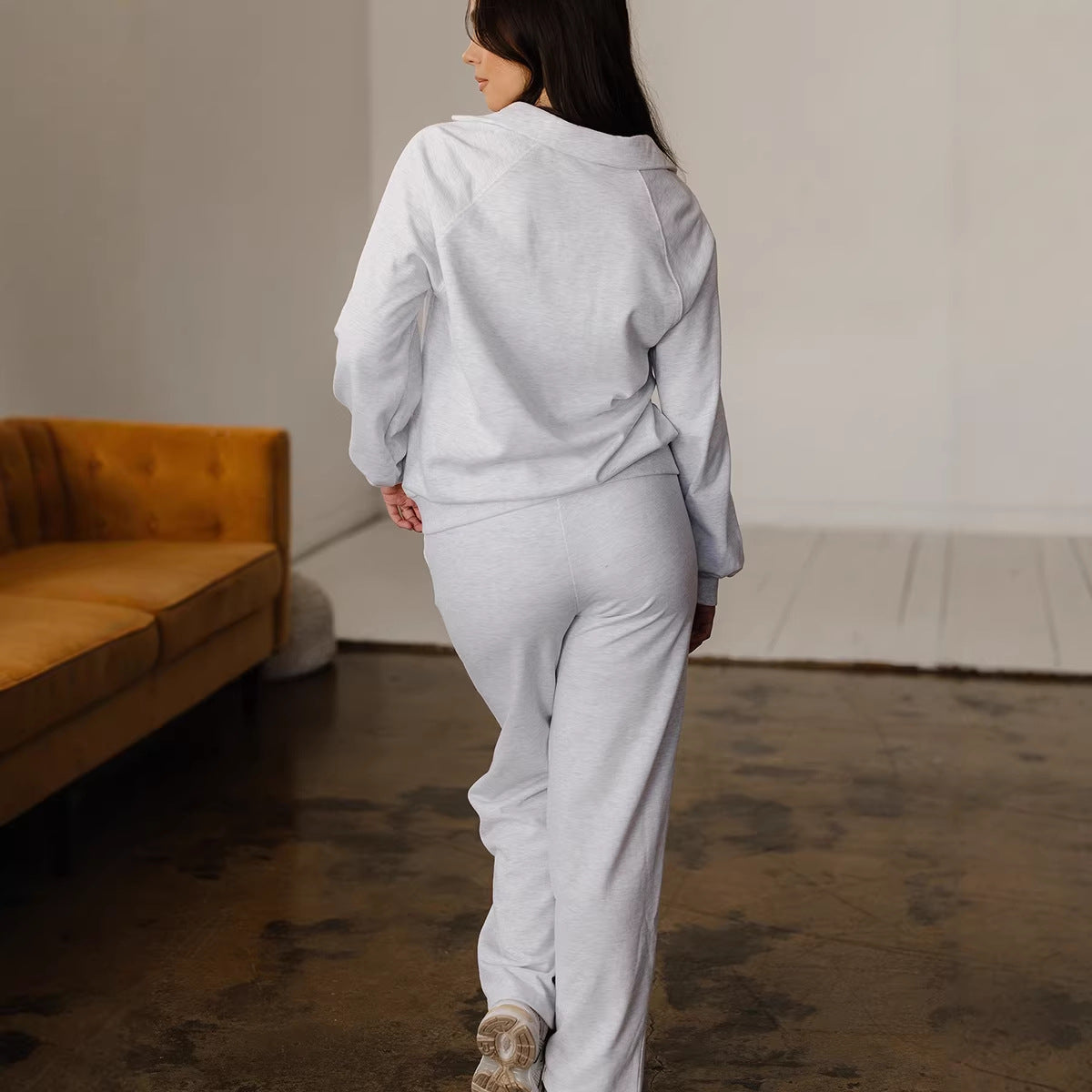 Solid-color Casual Fashion Two-piece Set