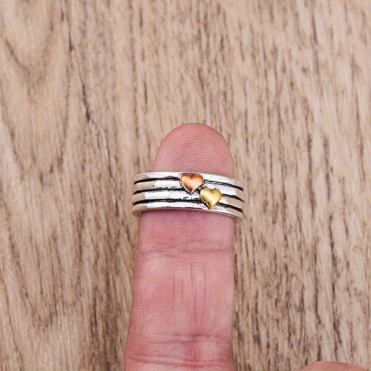 Womens Wide Multi-layered Bohemian Heart-shaped Ring