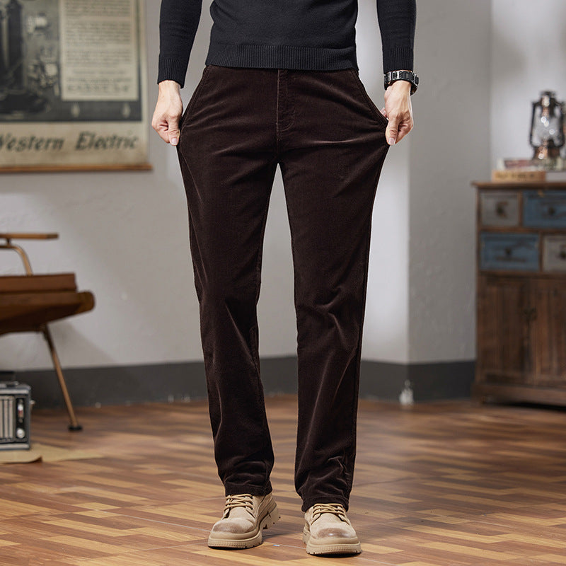 Slim Fit Straight Outerwear All-matching Warm Trousers