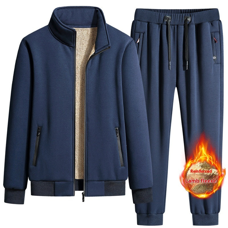 Cotton Winter Fleece Men's Casual Lambswool Plus Size