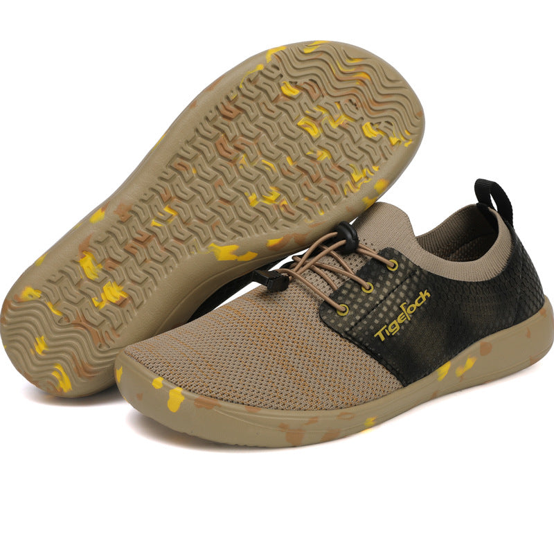 Outdoor Wide Toe Fly-knit Mesh Unisex Sports Shoes Slip-on Comfortable Casual Shoes
