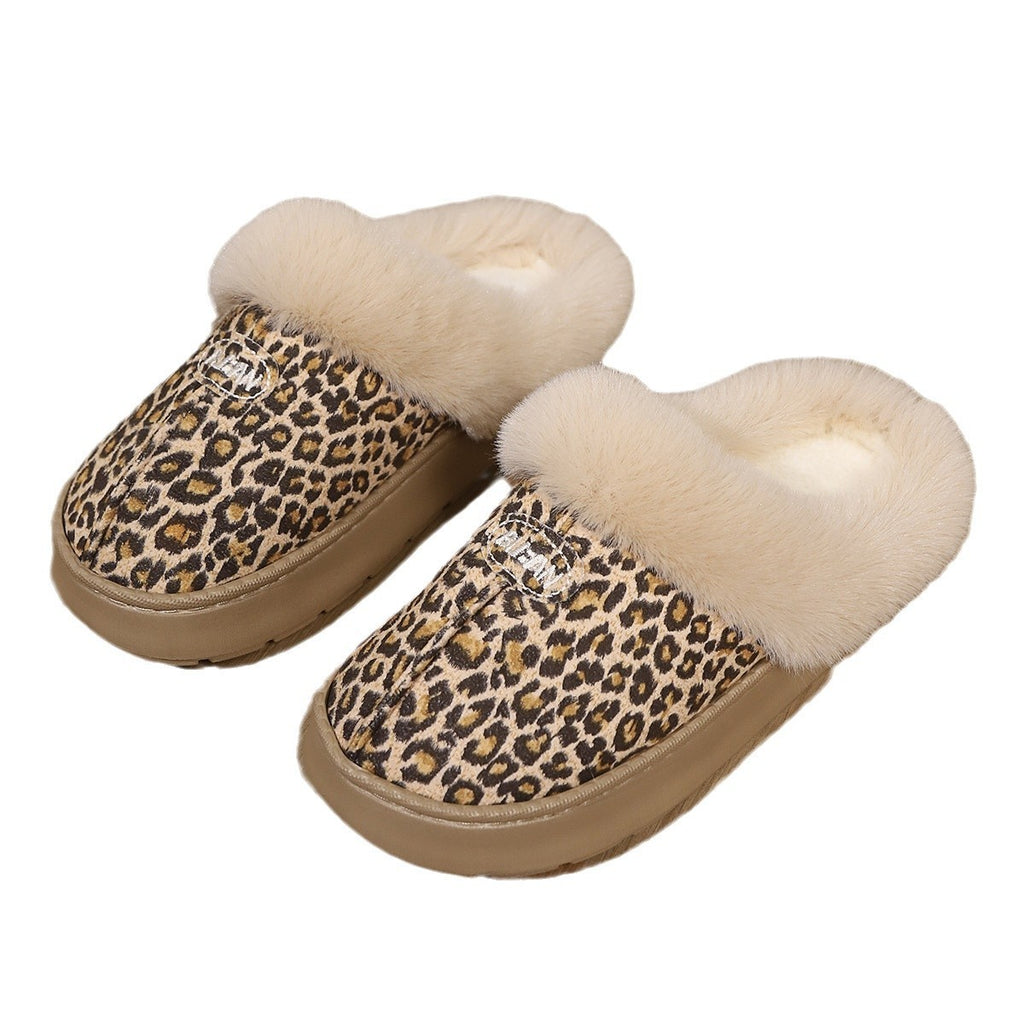 Couple's Simple Autumn And Winter Indoor Half-covered Heel Slippers