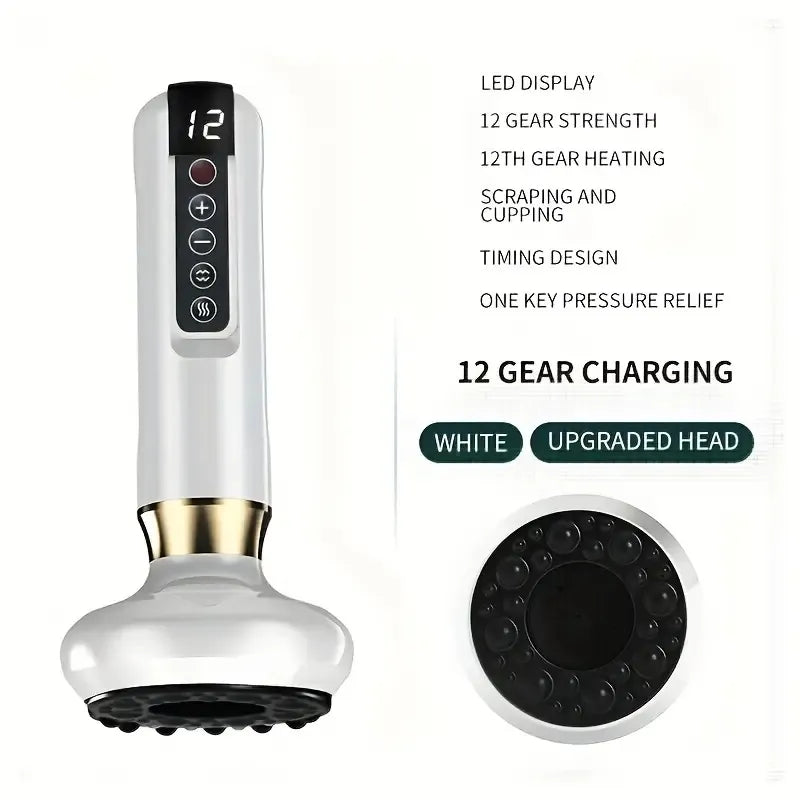 Body Gua Sha Scraping Massager. 12 Level Electric Vacuum Cupping Massager, Rechargeable And Cordless. Perfect For Halloween, Christmas And Birthday Gifts