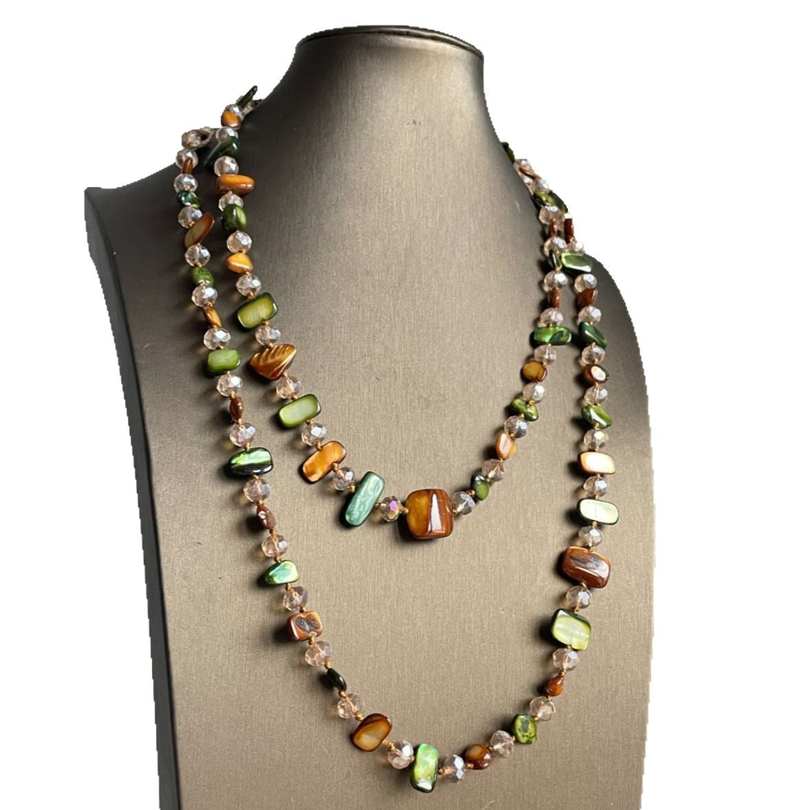 Bohemian Colored Shell Bead Double Layered Necklace