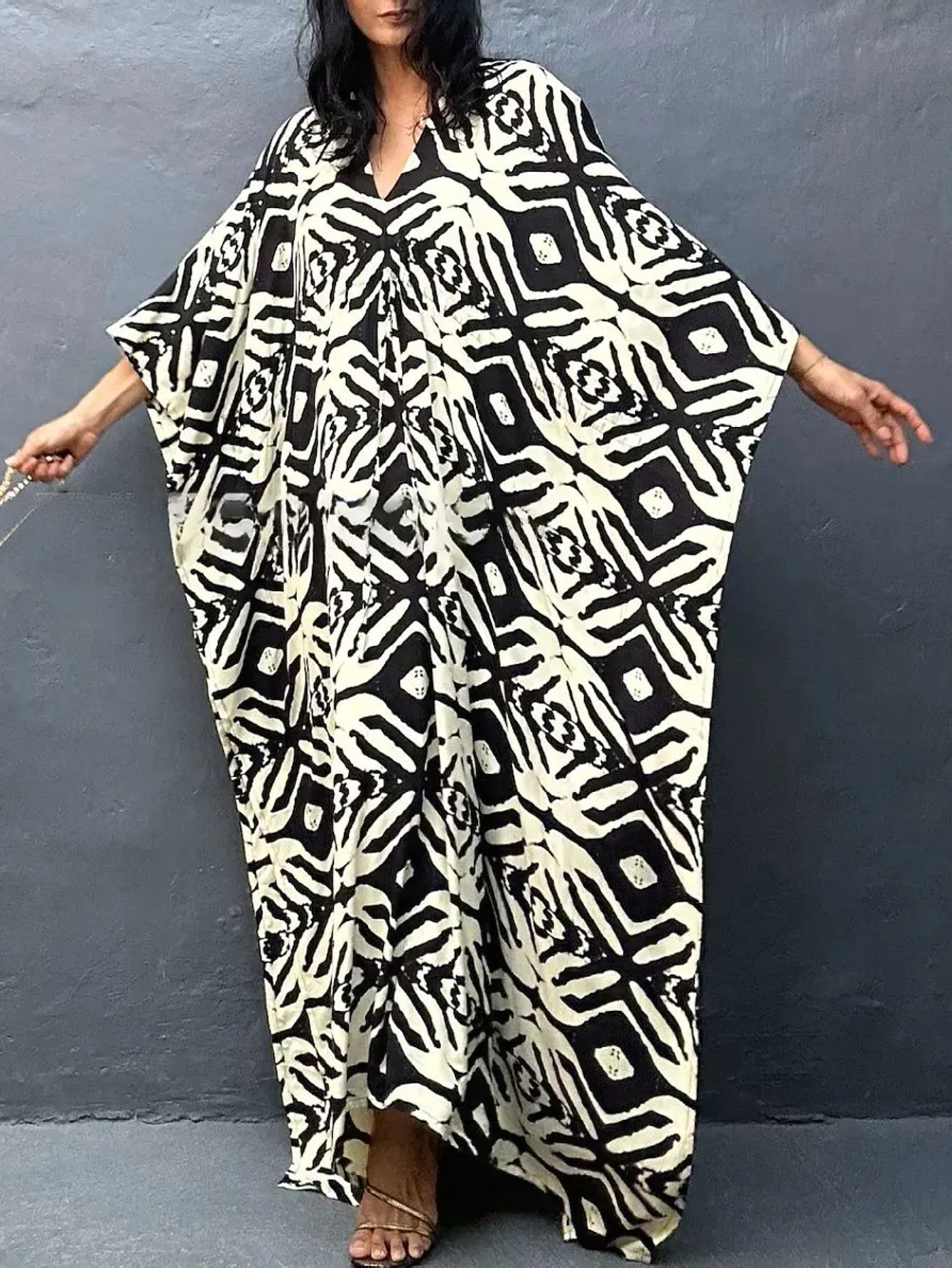 Womens Rayon Drawstring Resort Beach Dress