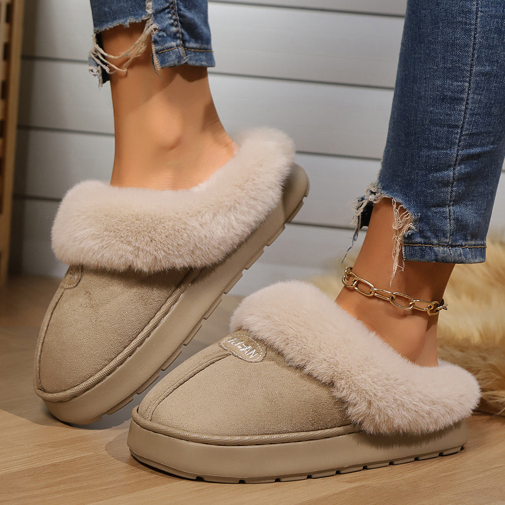 Couple's Simple Autumn And Winter Indoor Half-covered Heel Slippers