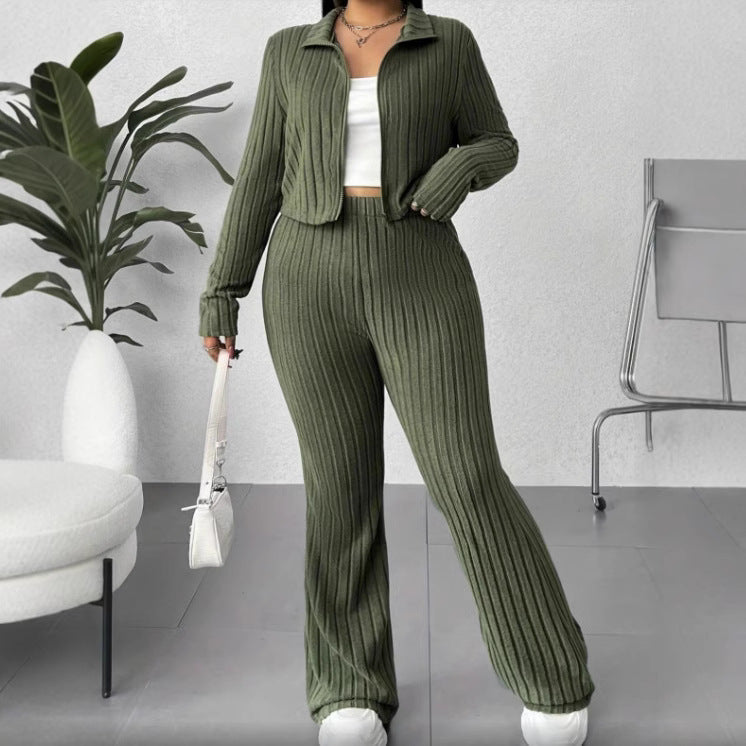 Women's Turtlenecks Wide Leg High Waist Suit