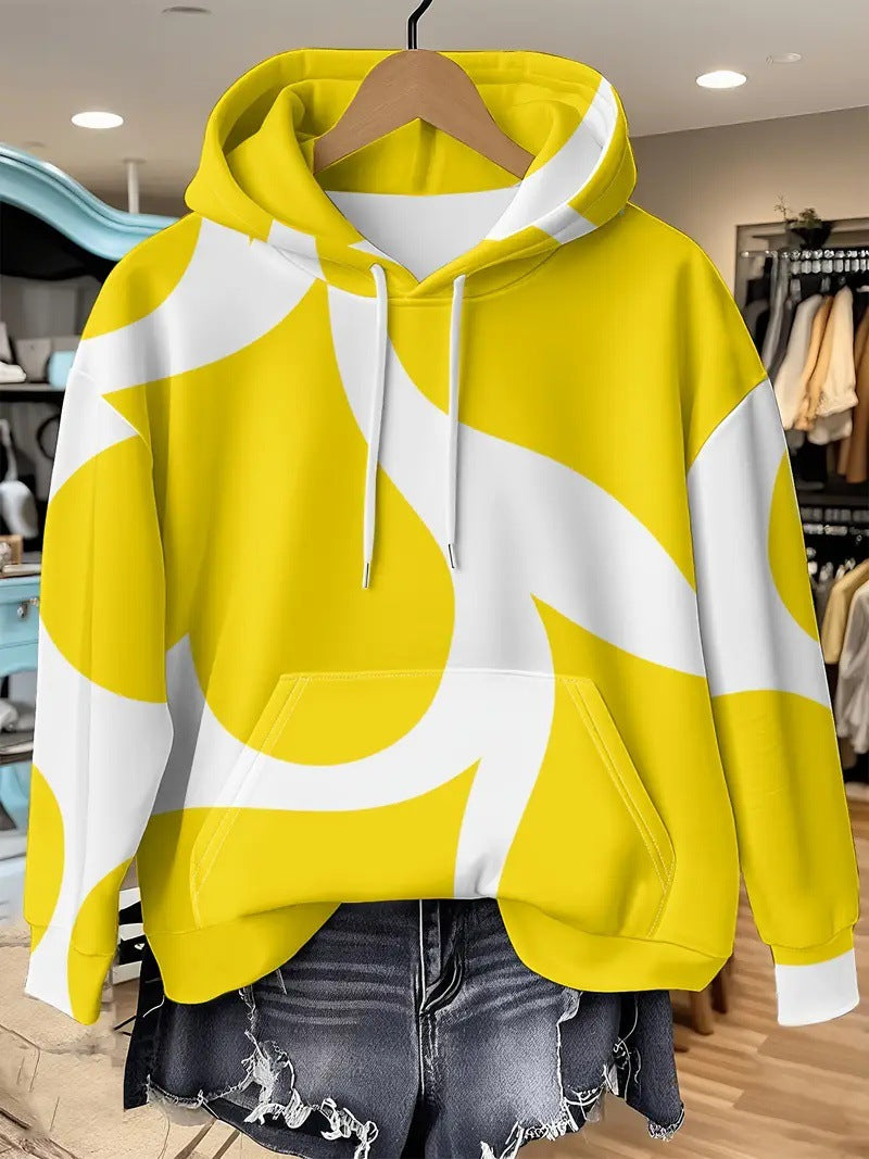 Women's Printed Hooded Pullover Sweatshirt