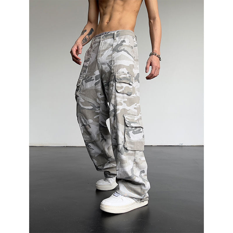 Straight Slimming Draping High Street Pants American Street