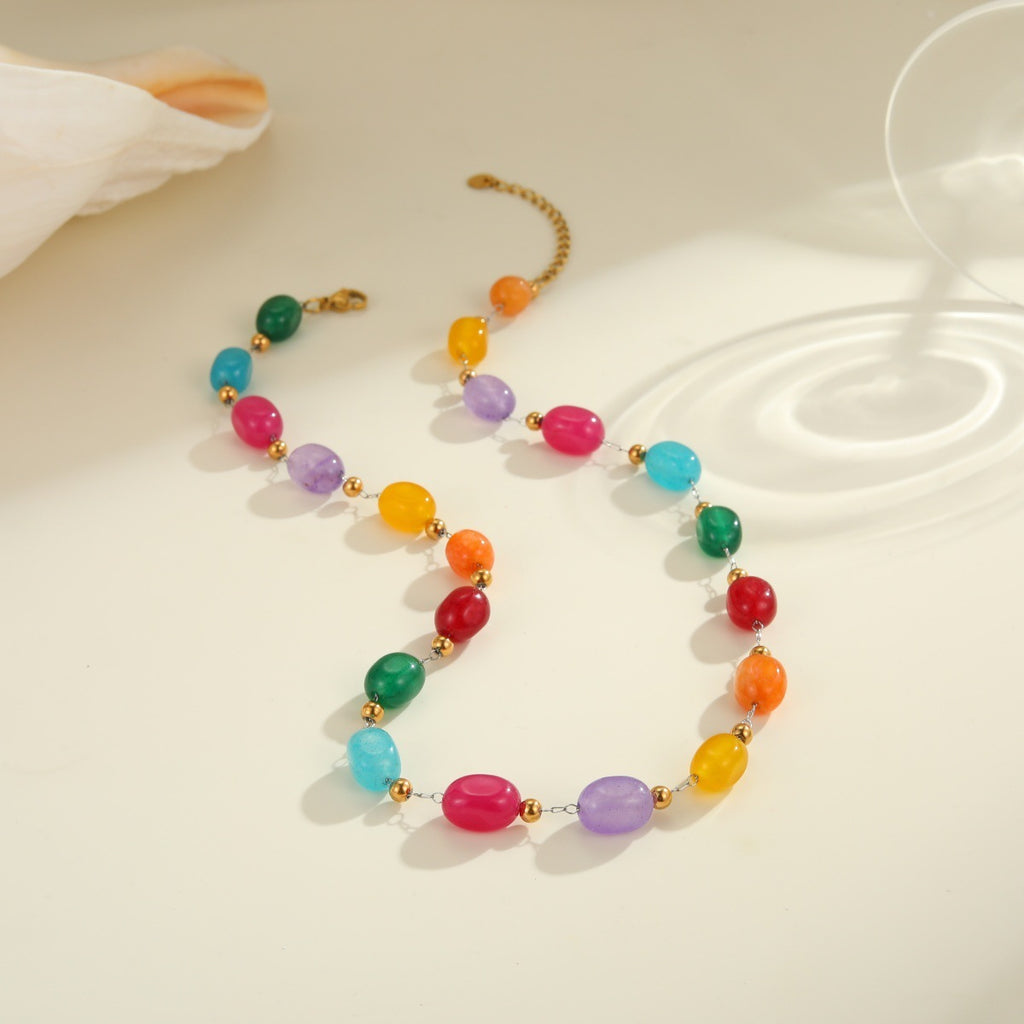 Personality Dopamine Natural Stone Necklace Female