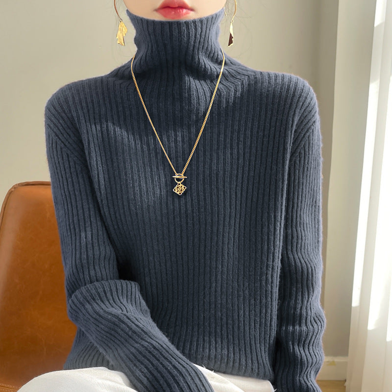 Pure Wool Womens Turtleneck Sweater