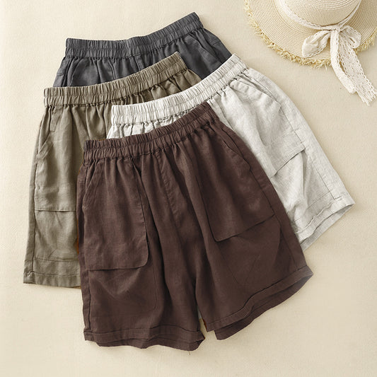 Womens Straight-leg Shorts Loose And Casual With A Wide Leg
