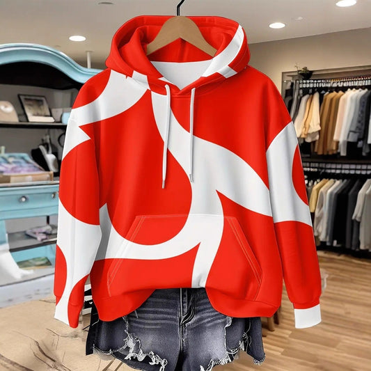 Women's Printed Hooded Pullover Sweatshirt