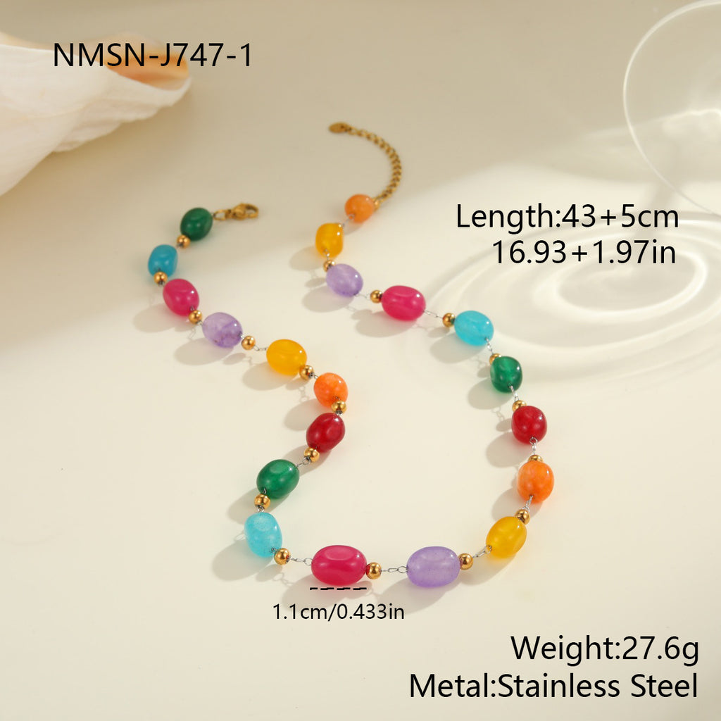 Personality Dopamine Natural Stone Necklace Female