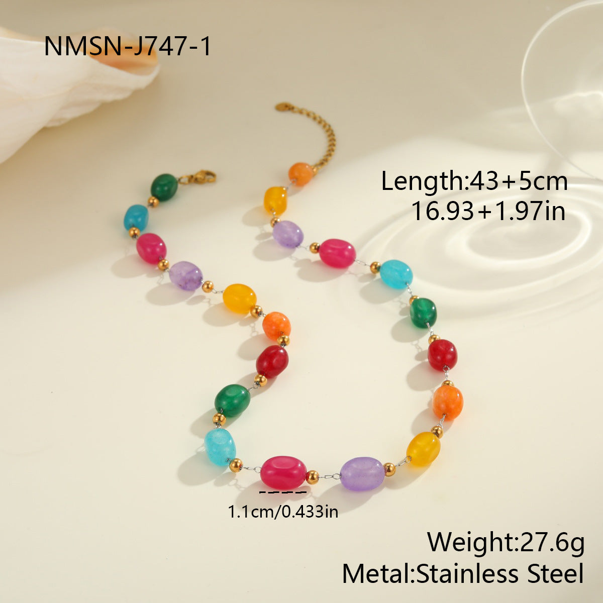 Personality Dopamine Natural Stone Necklace Female