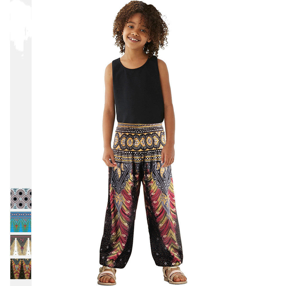 Children's printed yoga high waist bloomers
