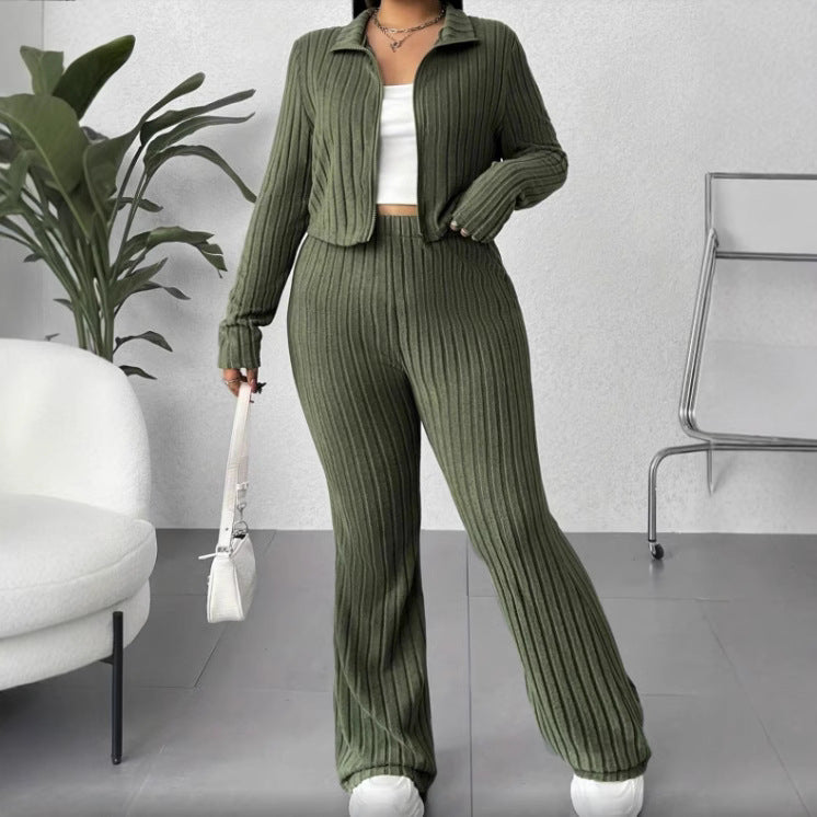Women's Turtlenecks Wide Leg High Waist Suit