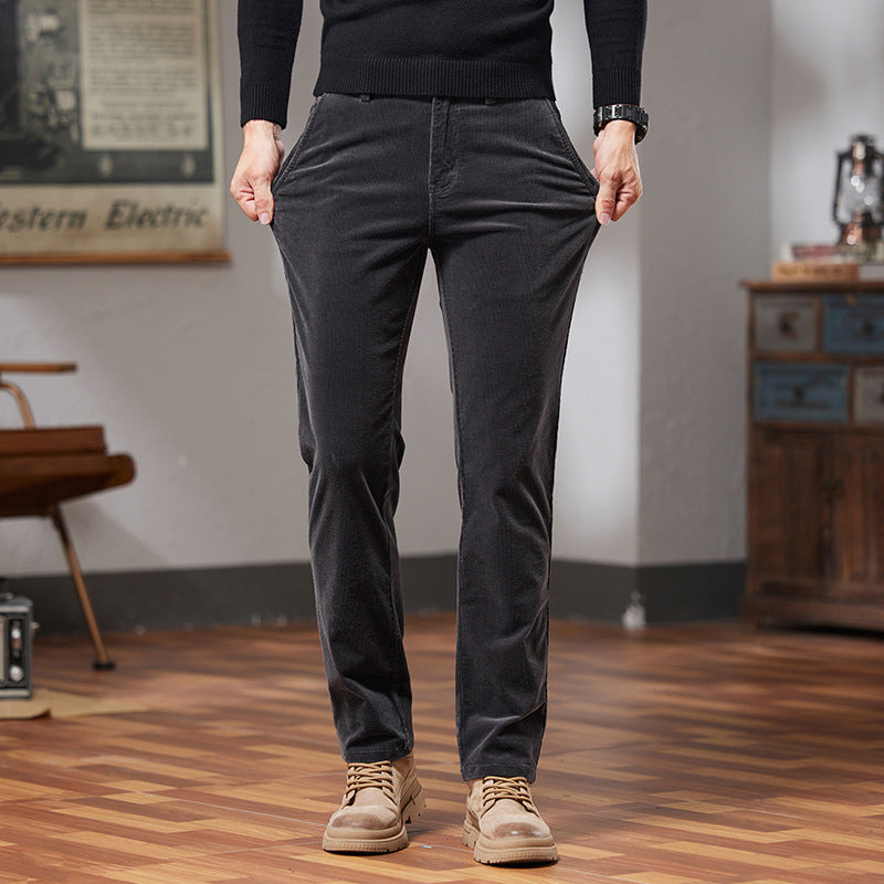 Slim Fit Straight Outerwear All-matching Warm Trousers