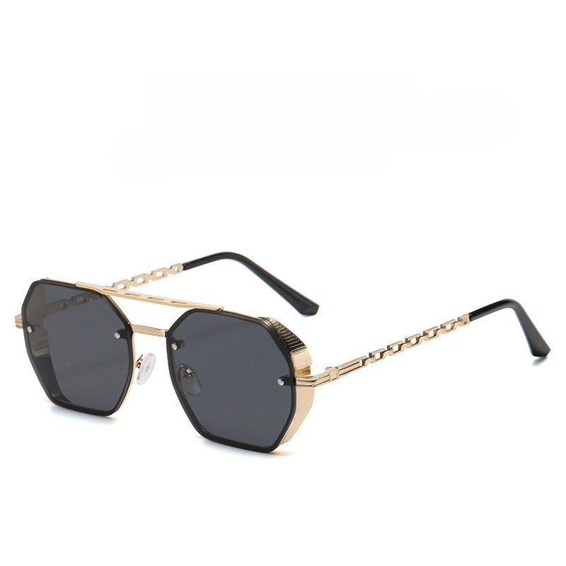 Womens Stylish Metal Chain-leg Sunglasses For Sun Protection