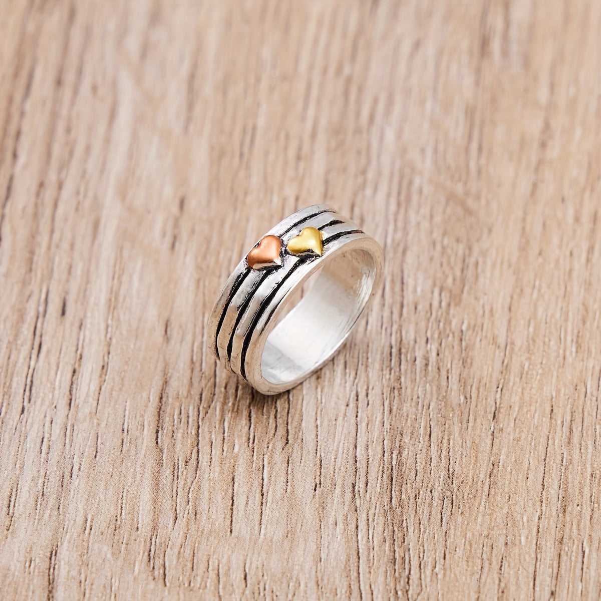 Womens Wide Multi-layered Bohemian Heart-shaped Ring