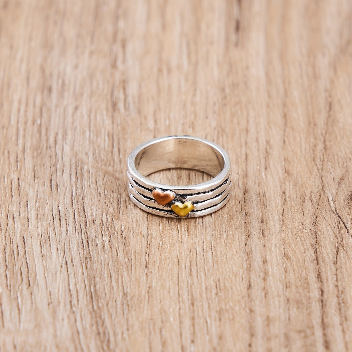 Womens Wide Multi-layered Bohemian Heart-shaped Ring