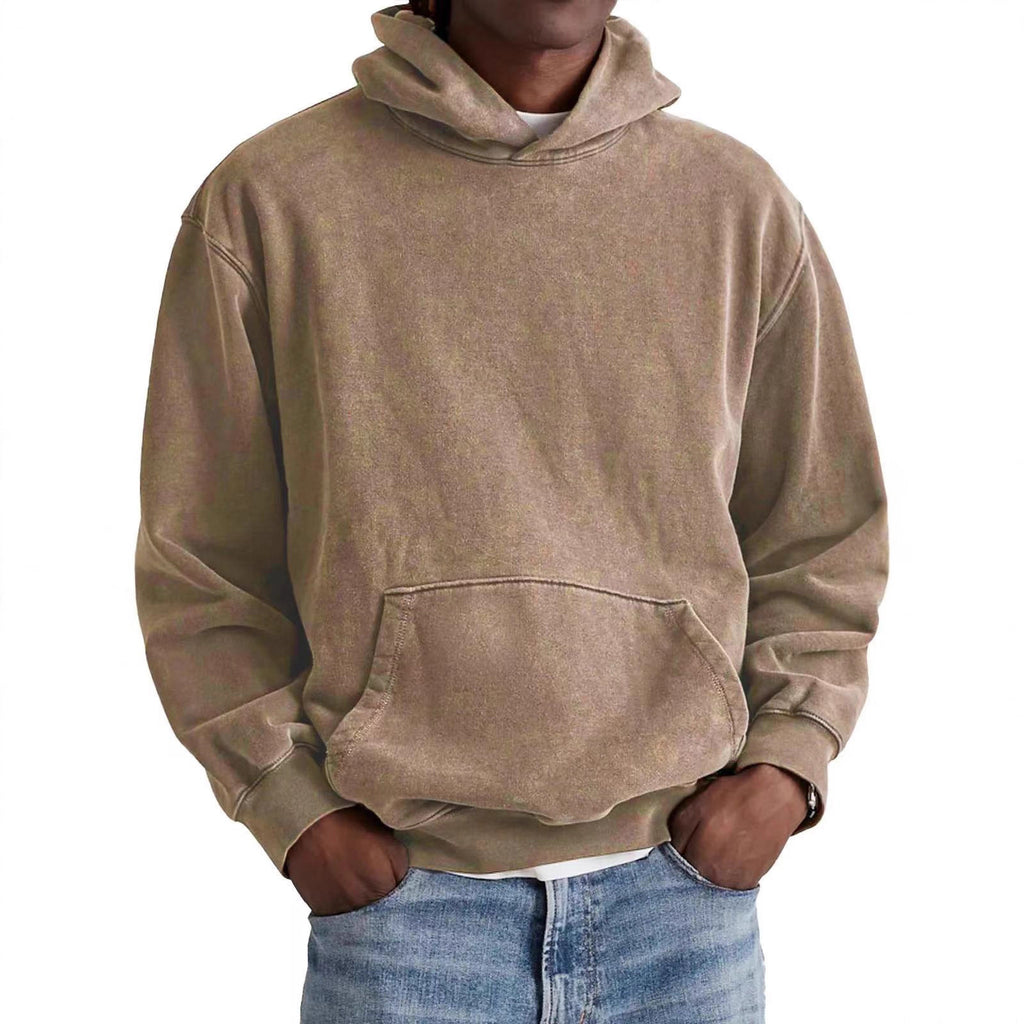 Men's Round Neck American Retro Casual Hooded Sweatshirt