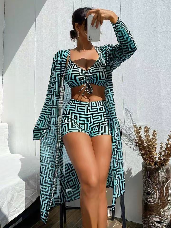 Womens Three-Piece Swimwear Cover-Up Set
