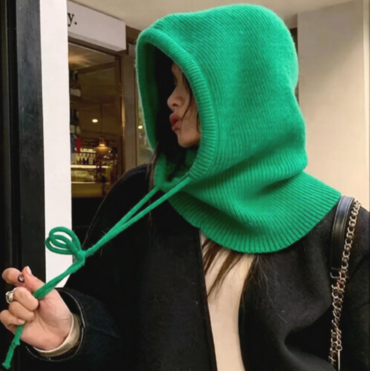 Woolen Warm Scarf Integrated Couple Ear Protection Knitted Hat