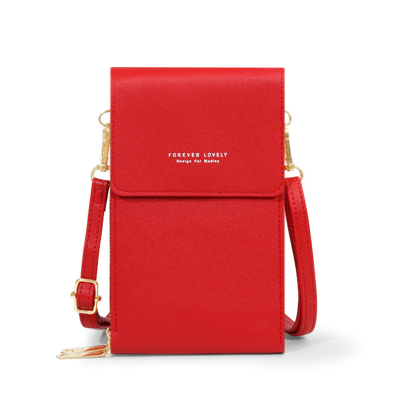 Women's Fashionable Crossbody PU Leather Touch Screen Mobile Wallet