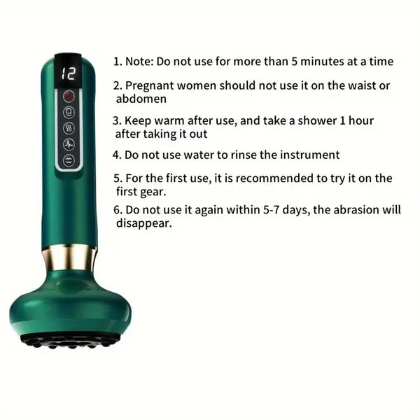 Body Gua Sha Scraping Massager. 12 Level Electric Vacuum Cupping Massager, Rechargeable And Cordless. Perfect For Halloween, Christmas And Birthday Gifts