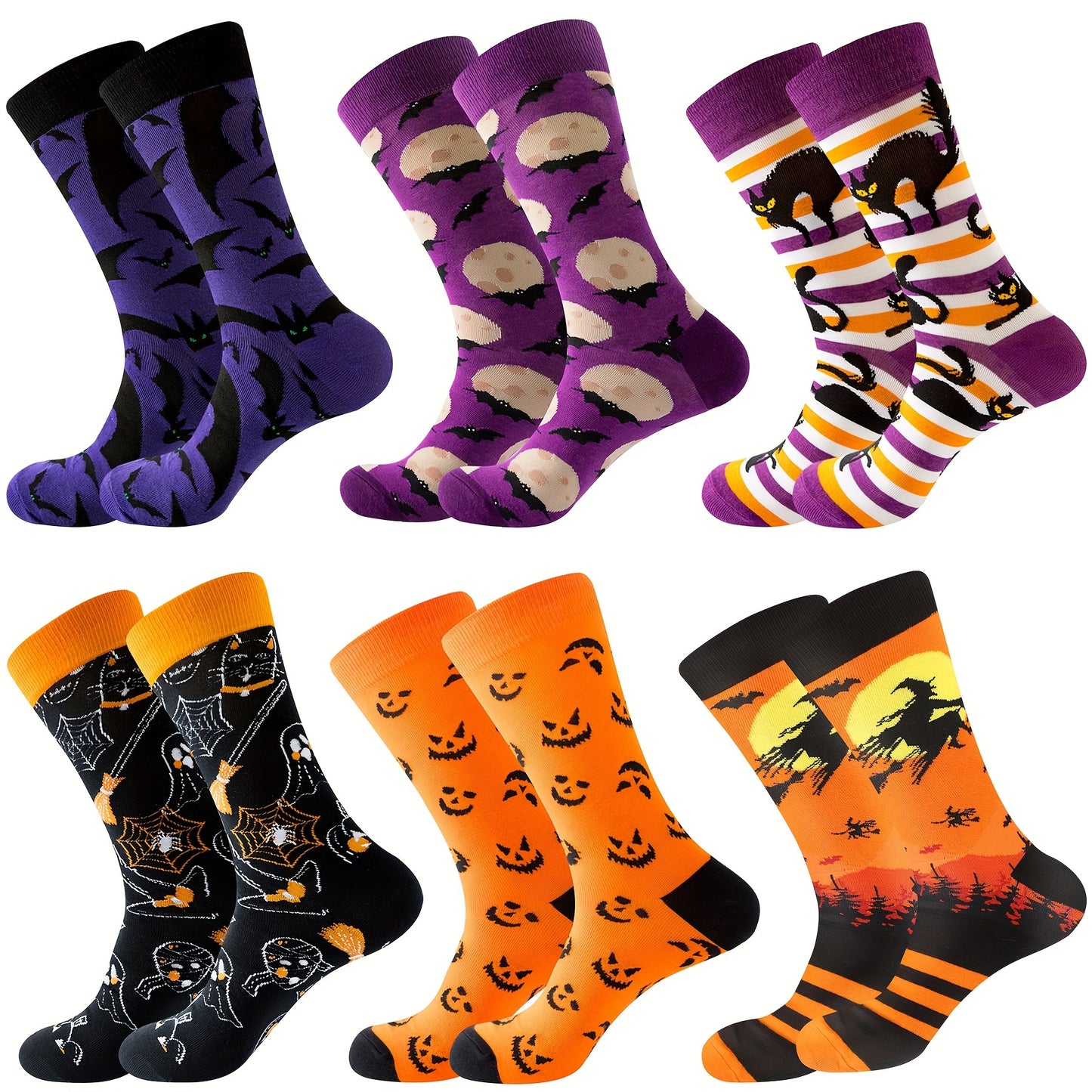 6 Pairs Of Halloween Stockings