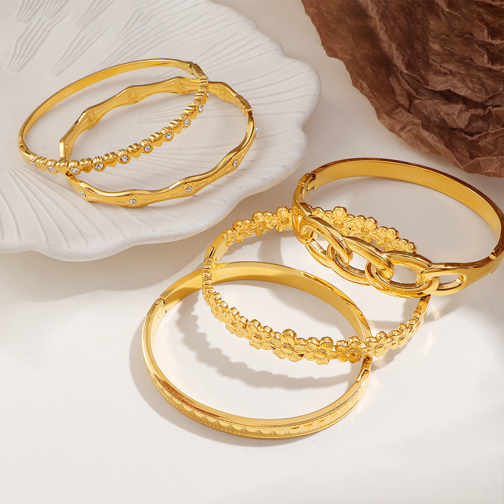 Buckle Glossy Titanium Steel No Fading Bracelet