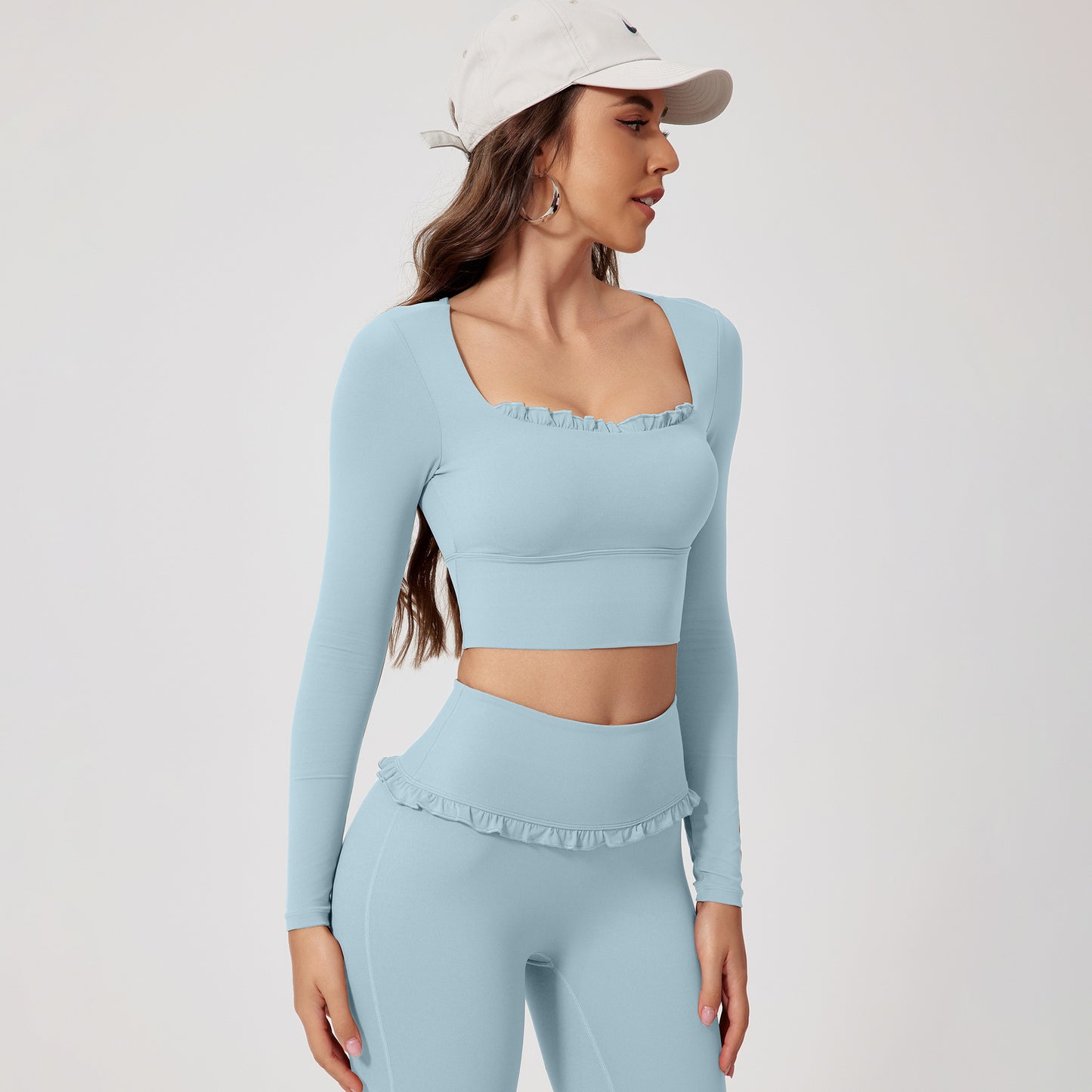 Quick-drying Long-sleeve Yoga And Running Workout Set