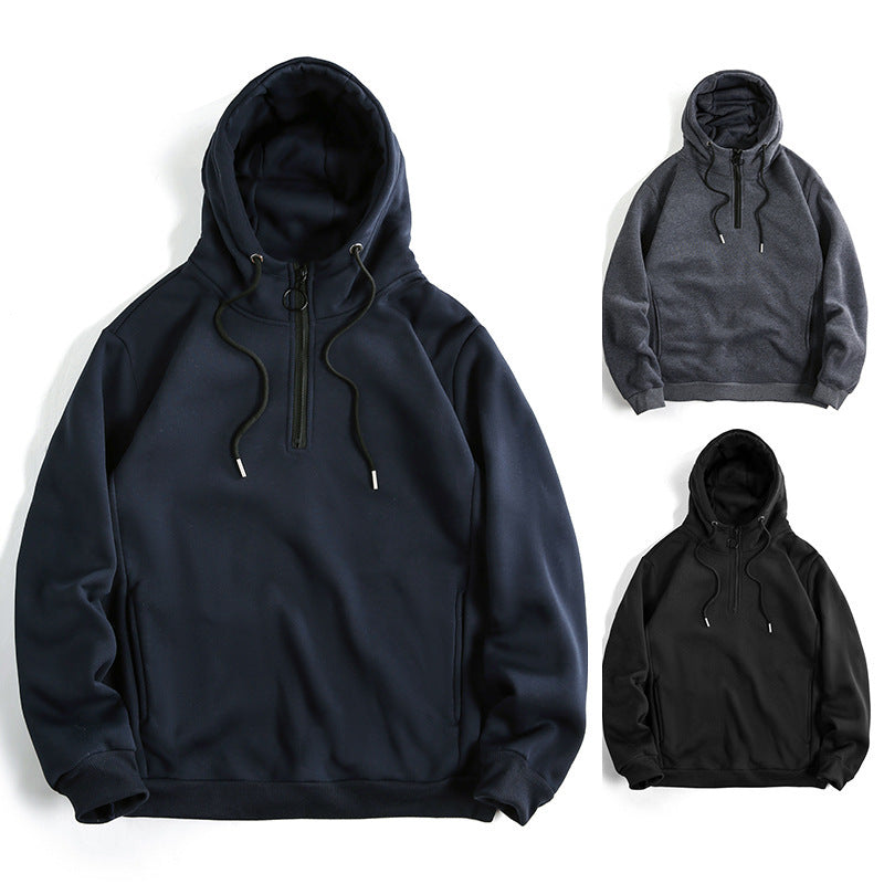 Men's Loose Casual Solid Color Hoodie