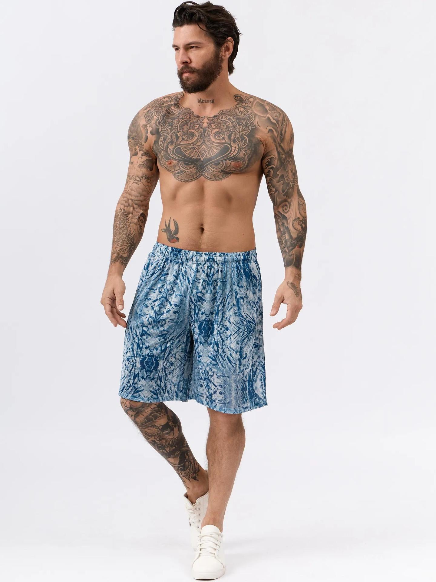 Men's Printed Loose-Fitting Beach Shorts