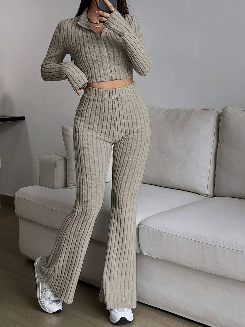 Women's Turtlenecks Wide Leg High Waist Suit