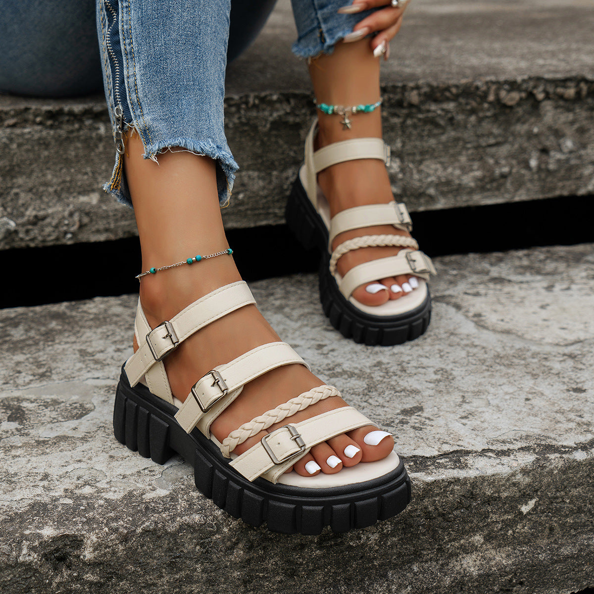 Women's Sponge Cake Thick-soled Open-toe Sandals