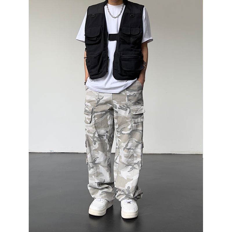 Straight Slimming Draping High Street Pants American Street