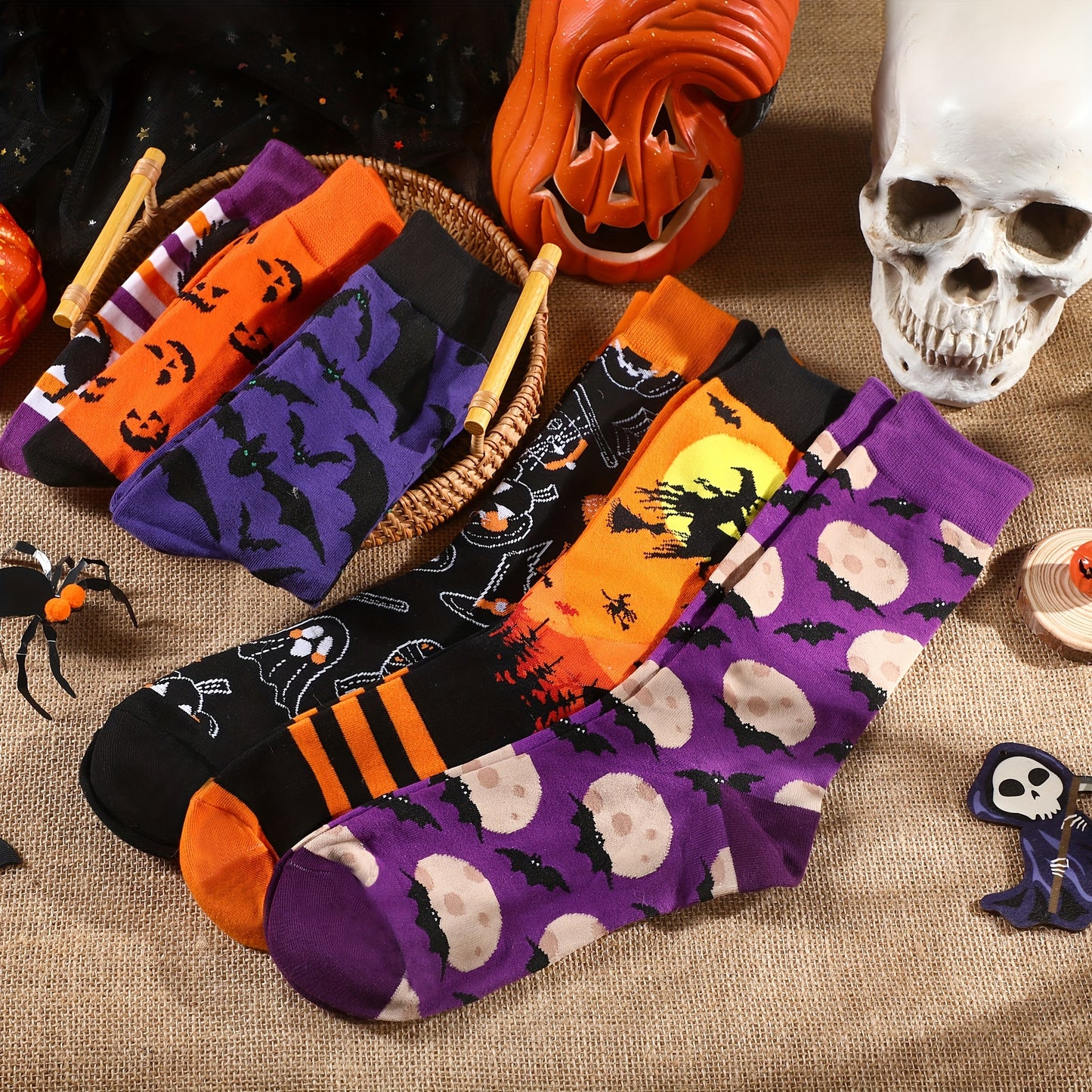 6 Pairs Of Halloween Stockings
