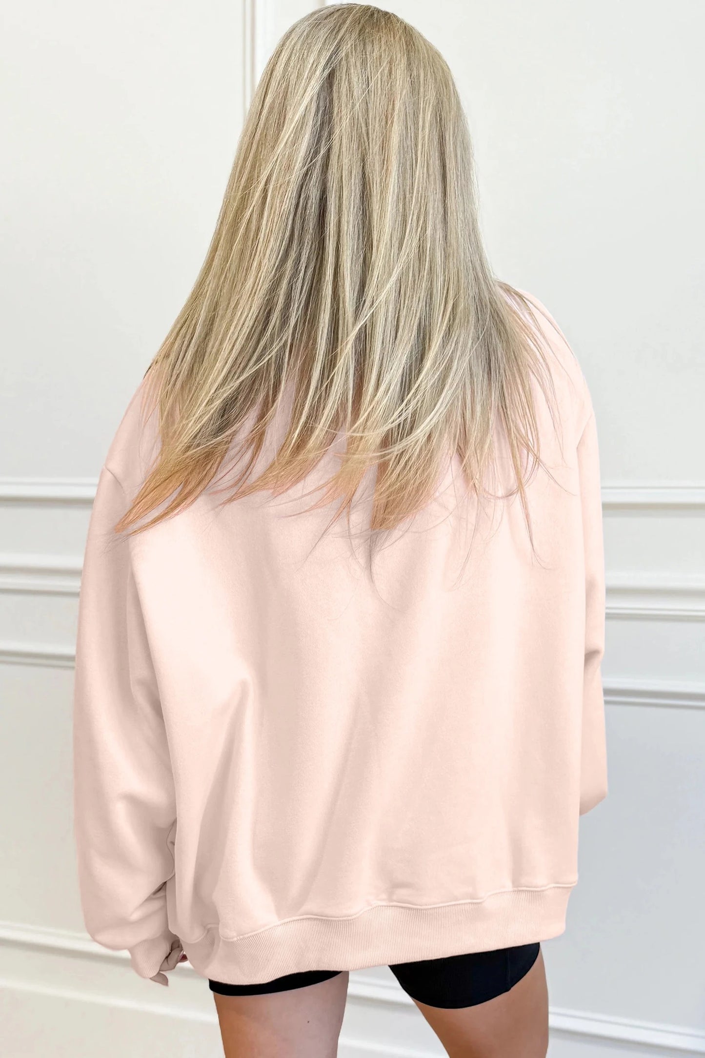 Womens Casual Loose-fit Printed Crew-neck Long-sleeve Hoodie